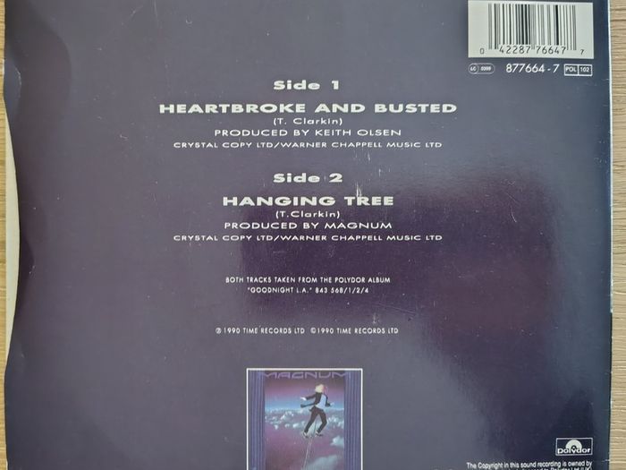 Magnum - Heartbroke And Busted 7" Vinyl Single (1990) Classic Hard Rock w/Picture Sleeve EX+ OUT OF PRINT