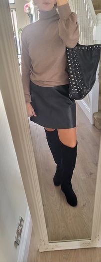 OFFICE black suede Over the Knee (OTK) high boots Sz 7 (Fit 7-8UK) - Rrp 150 (New)