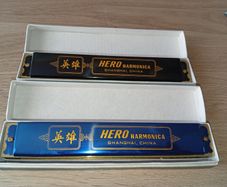 Vintage Hero Harmonicas - 48 Holes - M1007 Excellent Condition Rare