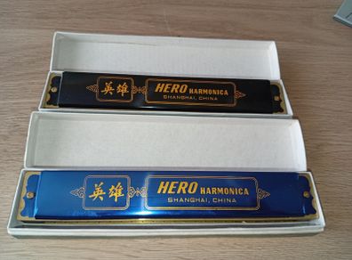 Vintage Hero Harmonicas - 48 Holes - M1007 Excellent Condition Rare