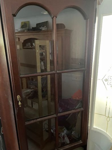 Wooden corner display cabinet