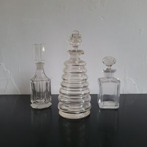 Collection of Antique cut glass perfume bottles