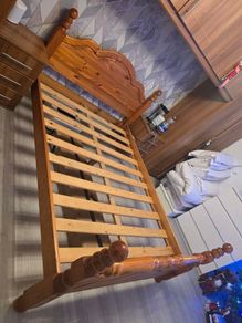 Bed double size.  Solid wood. Great condition.