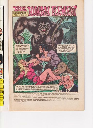 Boris Karloff Tales Of Mystery #54 The Human Element 1974 Gold Key Comic
