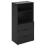 FMD Dresser with 3 Drawers and Open Shelving Black Image 2