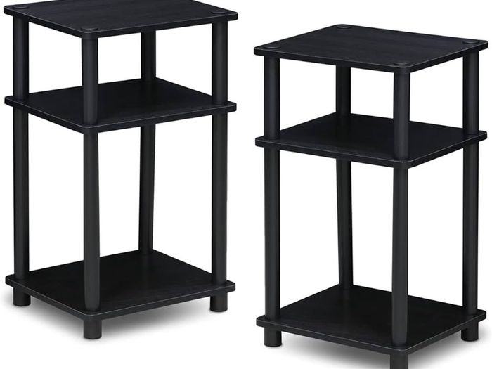 NEW SALE | Just 3-Tier Turn-N-Tube End Table, Side Table, Nightstand, Americano/Black, 2-Pack