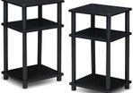 NEW SALE | Just 3-Tier Turn-N-Tube End Table, Side Table, Nightstand, Americano/Black, 2-Pack