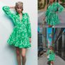 ZARA Green Paisley Floral Print Mini Shirt Dress XS Image 9