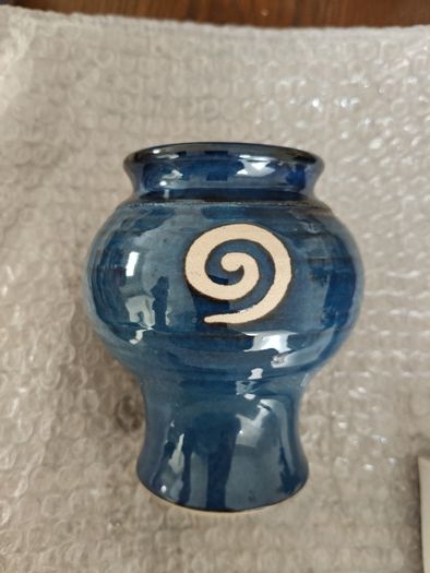 Jack O Patsy Blue  Pottery Small Vase