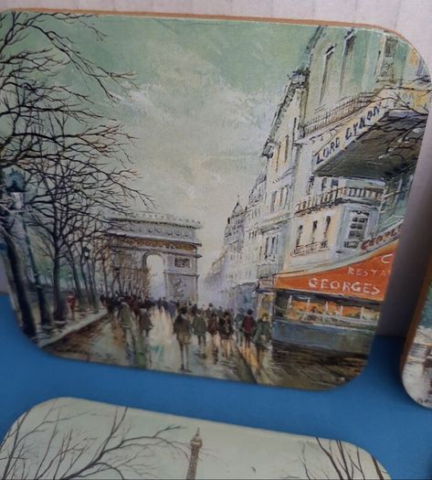 New vintage coasters Parisx6 in packaging