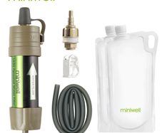 Portable Outdoor Water Filter Survival kit with Bag for Camping ,Hiking & Travelling