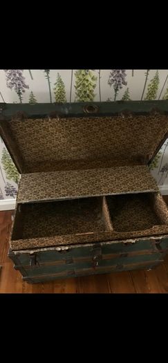 Antique 1912 Trunk with Original Stamp plate
