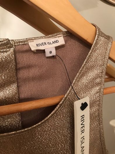 NWT River Island Gold Lame Vest size 8