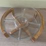 New Glass Dip / Salad Dish With Wooden Stand Image 2