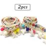 Brand New Anyasen fringe ribbon 2 pieces tassel ribbon colorful pompoms ribbon bobble ball Image 3