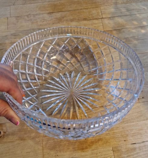 Large Vintage Waterford Crystal 10 inch Centerpiece Bowl Killeen Pattern Excellent Condition