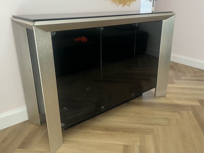 Glass and Chrome cabinet/tv unit