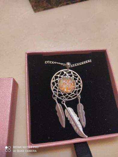 Handmade Silver dreamcatcher pendant