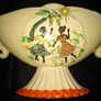 Antique Comport or Vase featuring molded handles and a relief scene of figures dancing under a tree Image 2