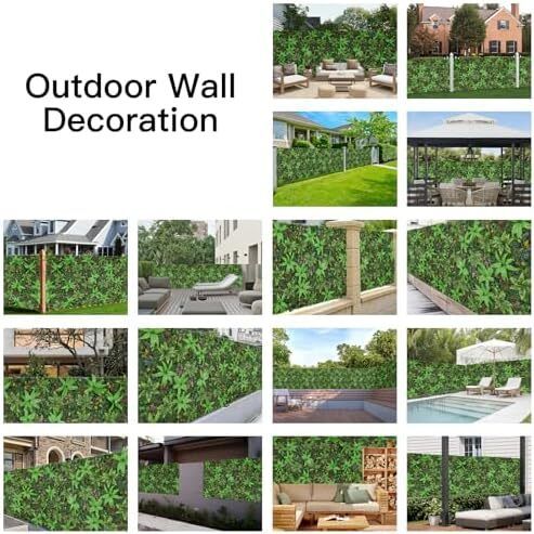 4 Pcs 50cmx50cm Artificial Fern Leaf Wall Panels, Combine to 1mx1m
