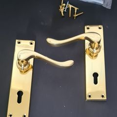 Heritage Brass Bedford Lever Lock Door Handles V810-PB Polished Brass NEW Boxed