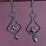 Stainless Steel Earrings with Bells, Handmade Wire Art, Geometric Dangles Image 7