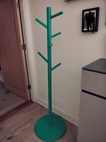 Teal green coat stand