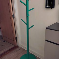 Teal green coat stand