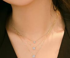 Certified Diamond Pendant necklace: 14K Solid Gold