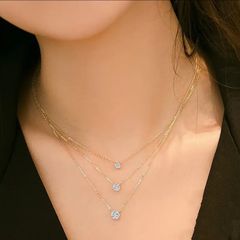Certified Diamond Pendant necklace: 14K Solid Gold