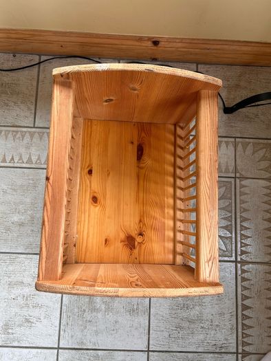 Handmade wooden doll cot