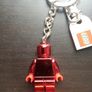 LegoVIP Chrome Red Minifigure Key Chain with Lego Logo Tile Image 3