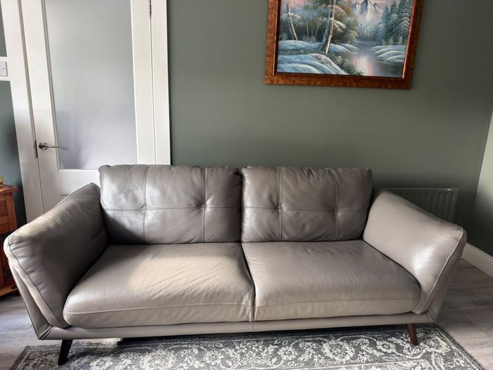 Bargain Alert- 3 + 2 Grey leather sofas