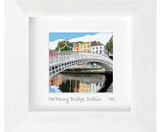 Ha'Penny Bridge, Dublin, mini Framed print by artist Helen Mathews