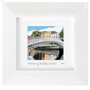 Ha'Penny Bridge, Dublin, mini Framed print by artist Helen Mathews