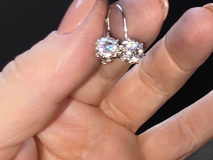 Sterling Silver 1/2 carat each, Moissanite drop earrings and pendant necklace set New