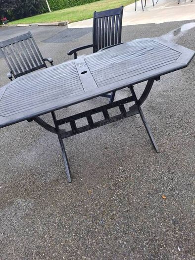 garden table and 2 chairs