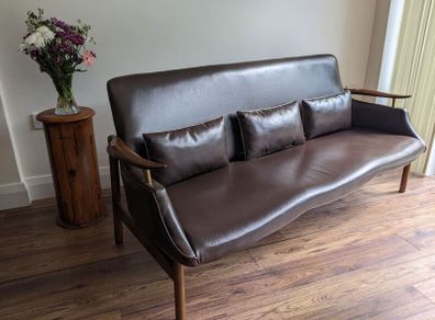 Danish Style Leather Sofa