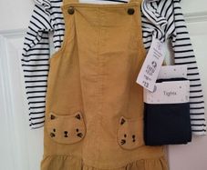 Girls Dungaree Dress Set 12-18mths
