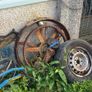 Pair of cast iron wheels Image 2