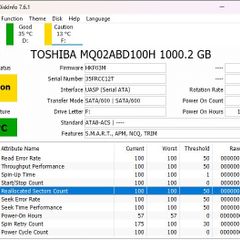 Toshiba 1TB SSHD 2.5" - Read Description