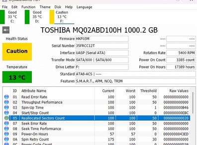 Toshiba 1TB SSHD 2.5" - Read Description
