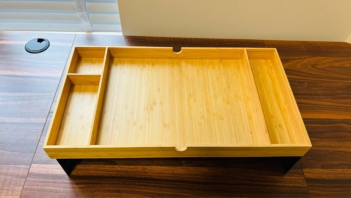 IKEA Eloven Monitor Stand with Bamboo Drawer - Black - 2 items available