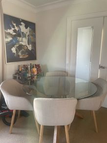 Glass table and chairs