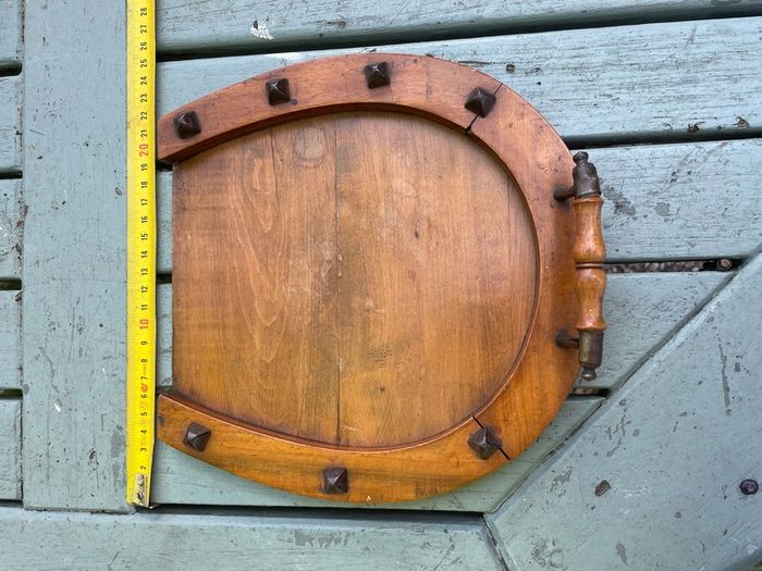 Vintage wooden horseshoe tray