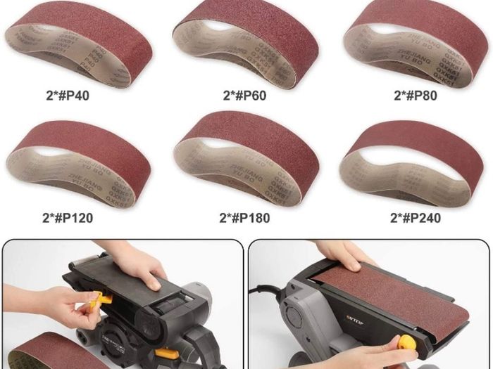 Jellas 1000W Electric Sander, 6 Variable-Speed Control with Self - Locking Switch, 12PCS Sanding Paper (75x533MM), 3m Power Cord for Derusting, Stripping Paint and Polishing (FREE POSTAGE)