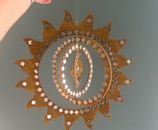 Gold Sun Hanging House Decoration with Mirrored Detail