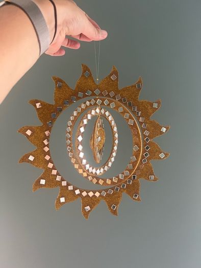 Gold Sun Hanging House Decoration with Mirrored Detail