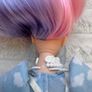 Barbie Extra #2 Curvy Asian Articulated doll Pink Purple Long Hair Used Please see photos Image 10