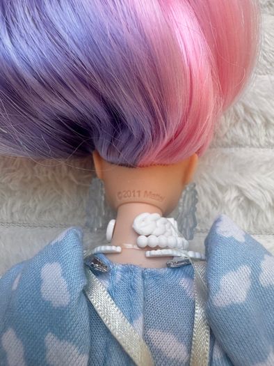 Barbie Extra #2 Curvy Asian Articulated doll Pink Purple Long Hair Used Please see photos